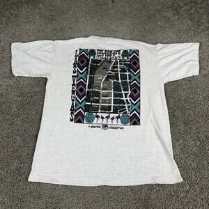 Vintage Las Vegas Earth Children Shirt Mens Large White Tiger Graphic Map 90s